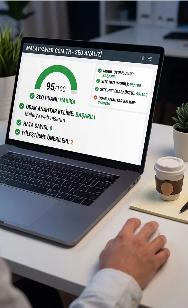 SEO uyumlu web tasarım analiz ekranı